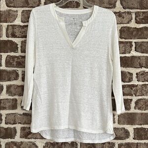 Talbots Cream Linen Top